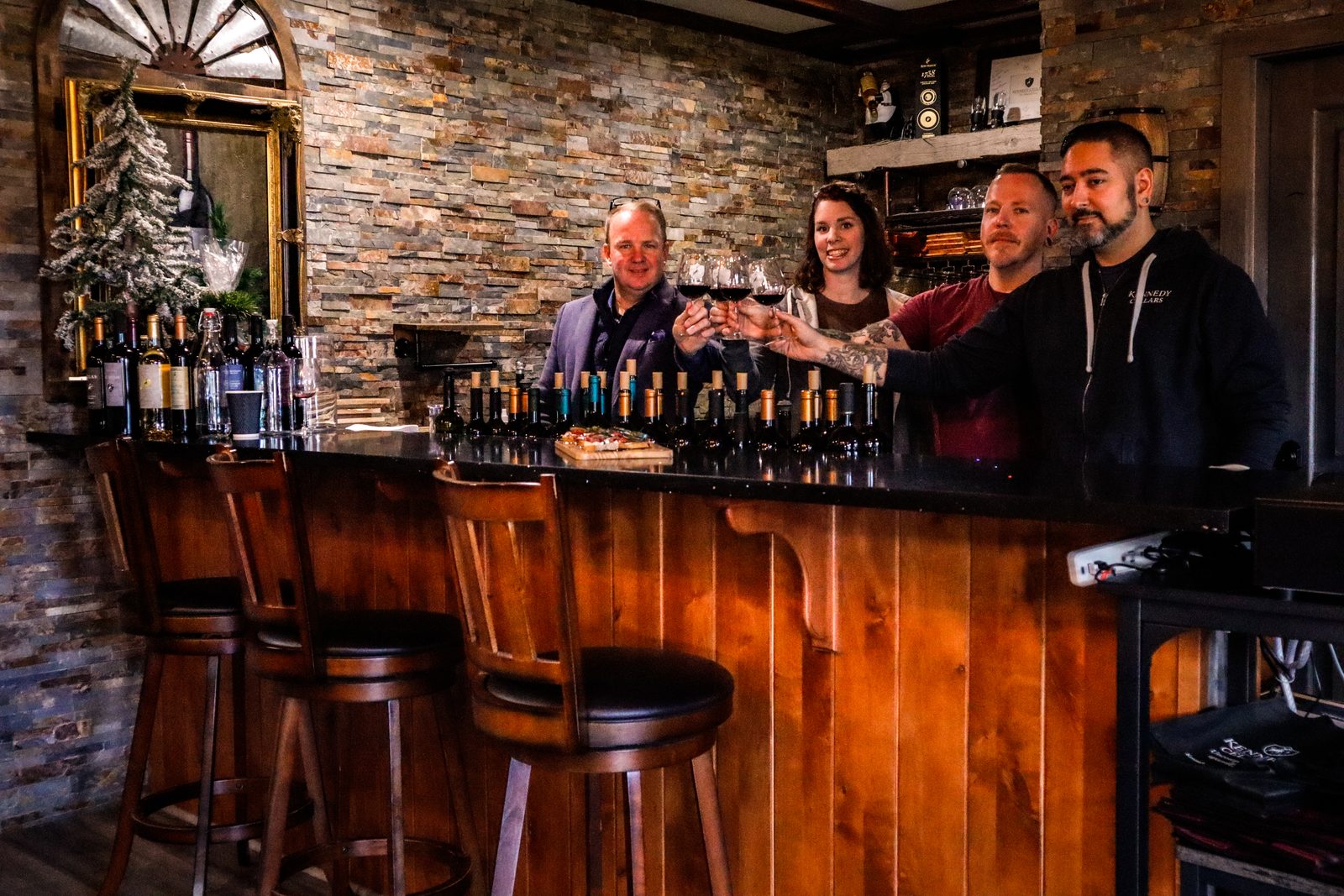 Toast at the Kennedy Cellars bar