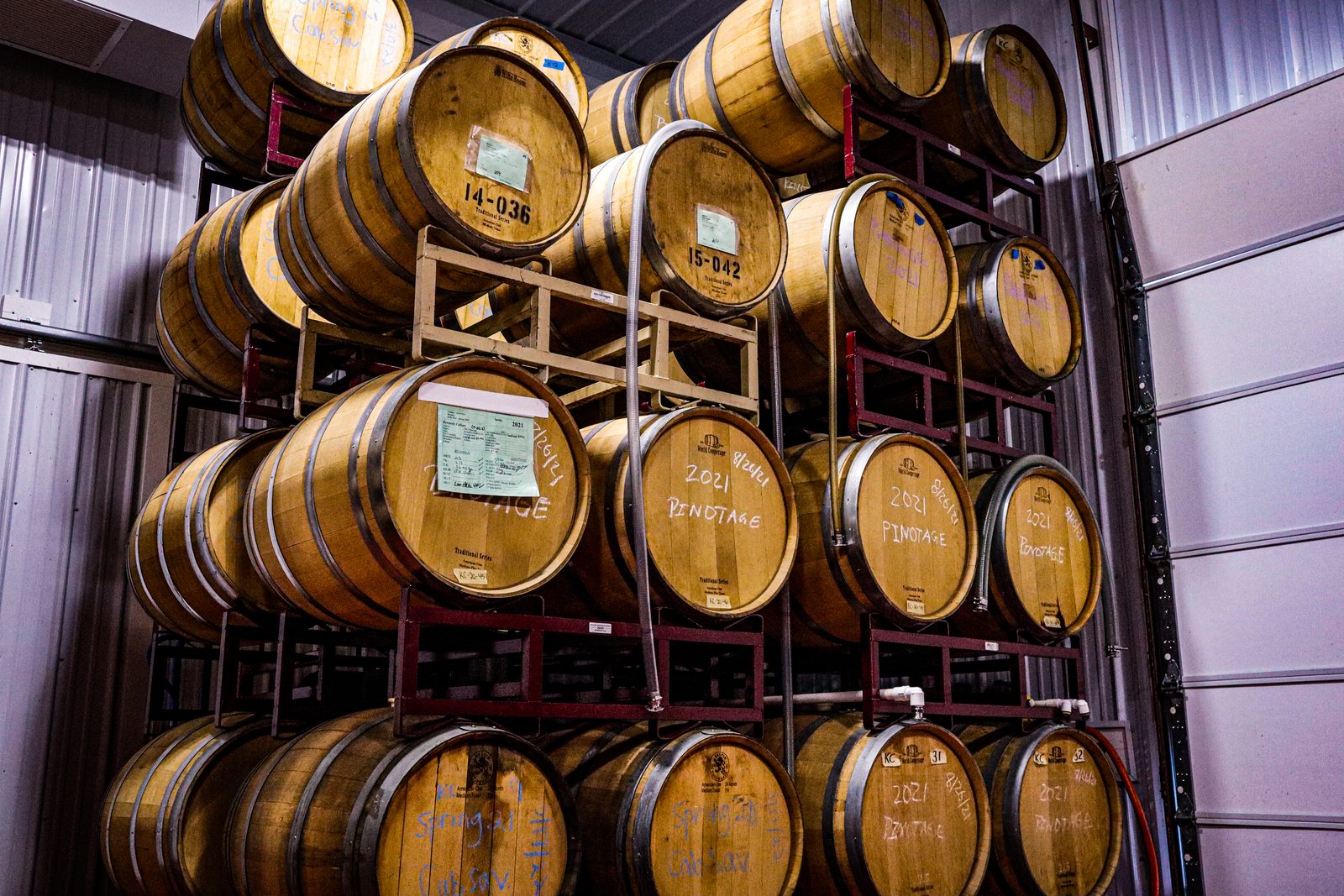 Wine barrels in the cellar